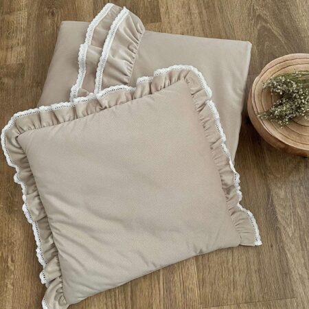 Kołderka + poduszka z wypełnieniem. Kolekcja SWEET BABY + VELVET beż