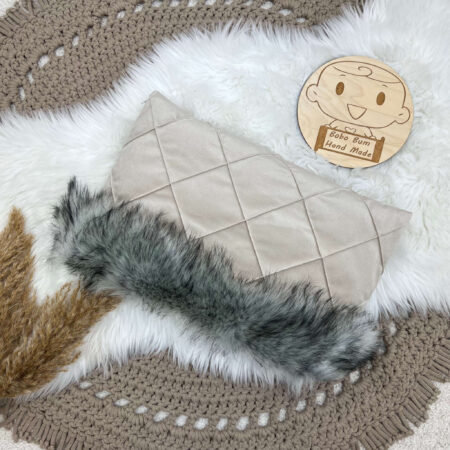 Mufka VELVET beż + puszek szary