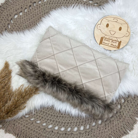 Mufka VELVET beż + puszek beż