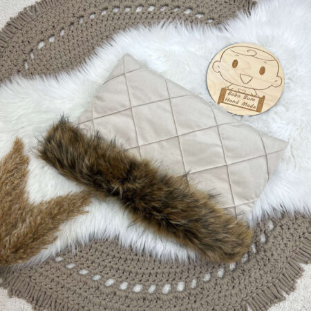 Mufka VELVET beż + puszek rudy