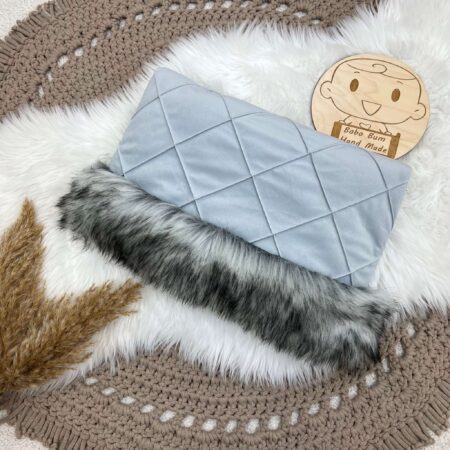 Mufka VELVET szary+ puszek szary