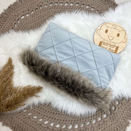 Mufka VELVET szary + puszek beż