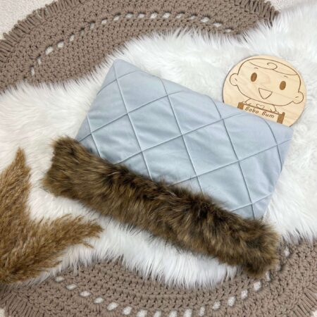 Mufka VELVET szary + puszek rudy