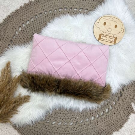 Mufka VELVET róż + puszek rudy