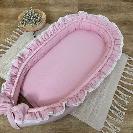 Kokon niemowlęcy z kolekcji SWEET BABY + VELVET róż