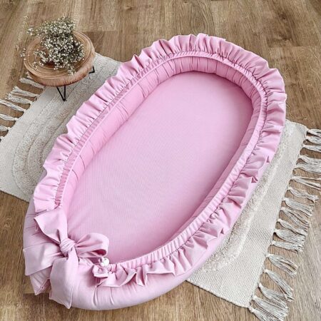 Kokon niemowlęcy z kolekcji SWEET BABY + VELVET róż