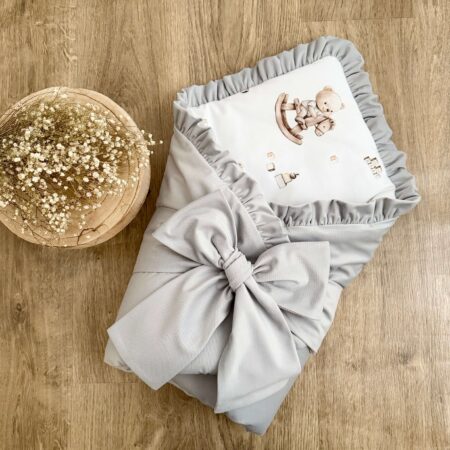 Rożek z kolekcji KONIK NA BIEGUNACH + VELVET szary