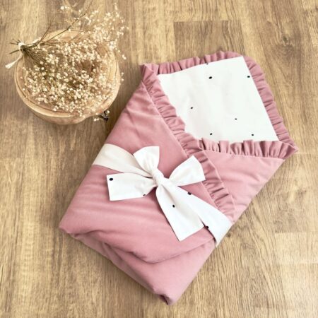 Rożek z kolekcji NIEREGULARNE KROPKI + VELVET smoky rose