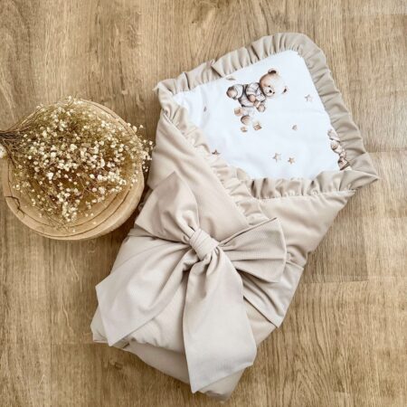 Rożek z kolekcji ŚPIĄCE MISIE + VELVET beż