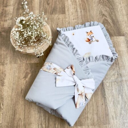 Rożek z kolekcji DREWNIANE POJAZDY + VELVET szary