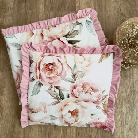 Poszewka z kolekcji PASTELOWE PIWONIE + VELVET róż