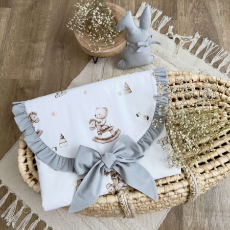 Mata podróżna. KONIK NA BIEGUNACH + VELVET szary