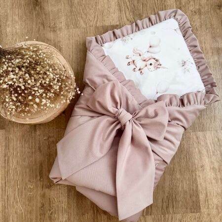 Rożek z kolekcji JEDNOROŻEC Z BALONEM + VELVET brudny róż