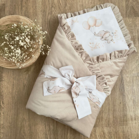 Rożek z kolekcji WESOŁE SŁONIKI + VELVET beż