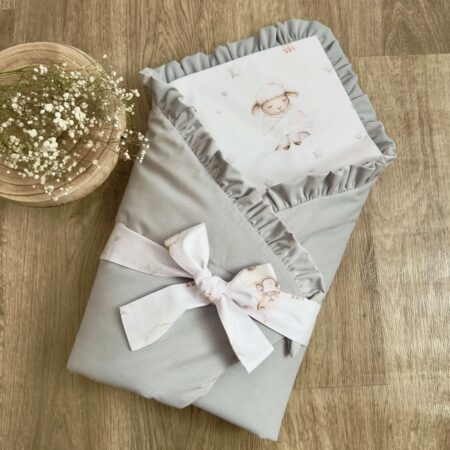 Rożek z kolekcji ŚPIĄCE OWIECZKI + VELVET szary