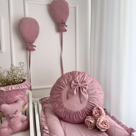 Poduszka okrągła KOKARDKA VELVET smoky rose