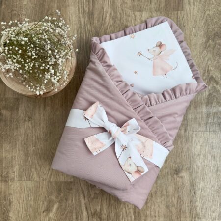 Rożek z kolekcji MAŁA WRÓŻKA + VELVET brudny róż