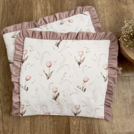 Poszewka z kolekcji TULIPANY + VELVET brudny róż