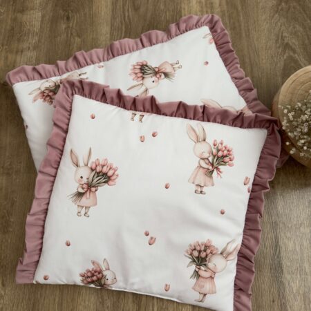 Poszewka z kolekcji KRÓLICZEK Z TULIPANEM + VELVET smoky rose