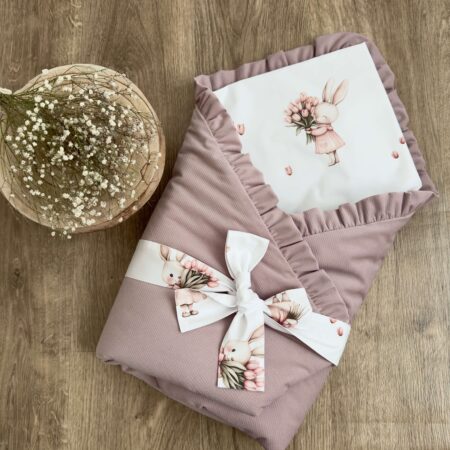 Rożek z kolekcji KRÓLICZEK Z TULIPANEM + VELVET brudny róż