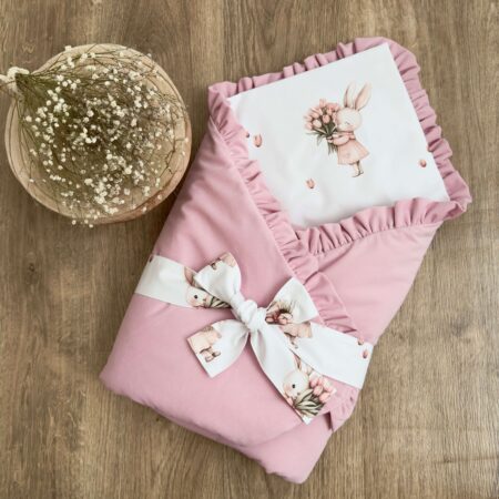 Rożek z kolekcji KRÓLICZEK Z TULIPANEM + VELVET róż