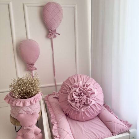 Poduszka okrągła KWIAT VELVET róż