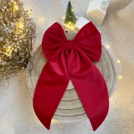Kokarda na wierzchołek choinki VELVET czerwony