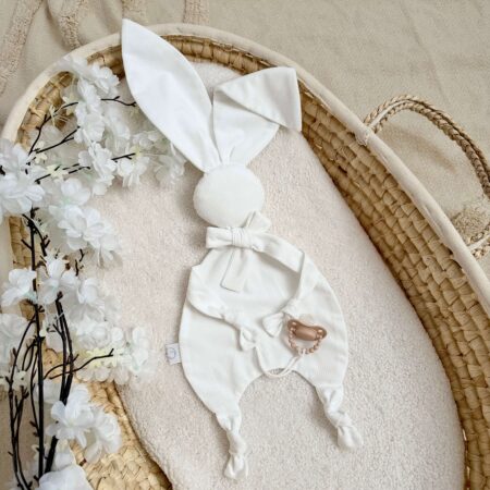 Szmatka przytulanka KRÓLICZEK VELVET biały