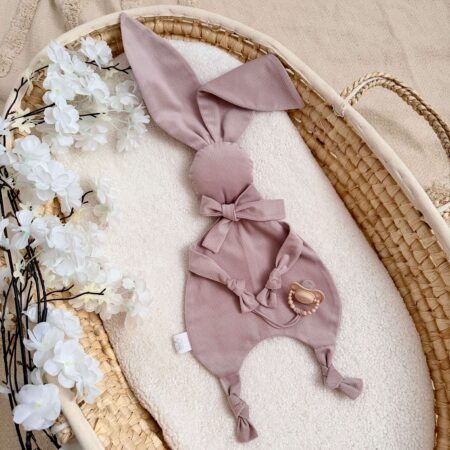 Szmatka przytulanka KRÓLICZEK VELVET brudny róż