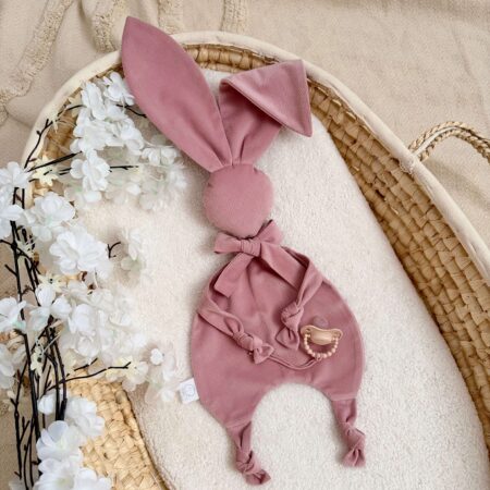 Szmatka przytulanka KRÓLICZEK VELVET smoky rose