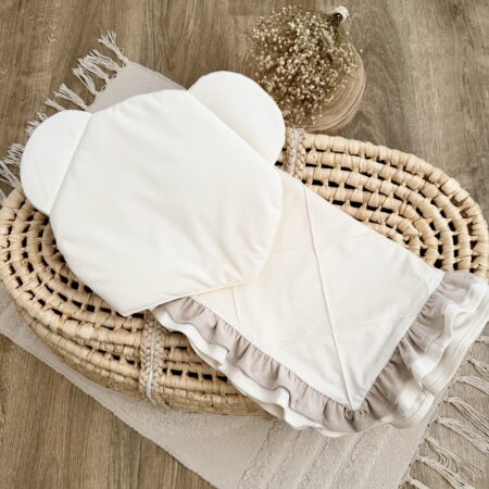 Kocyk + poduszka . Kolekcja SWEET BABY + VELVET krem