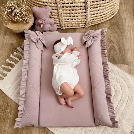 Miękka mata na przewijak VELVET brudny róż