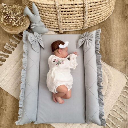 Miękka mata na przewijak VELVET szary