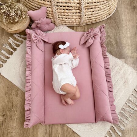 Miękka mata na przewijak VELVET smoky rose