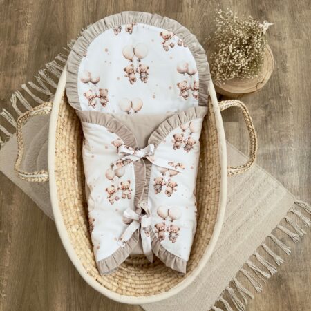 Becik niemowlęcy z kolekcji RETRO MISIE + VELVET beż