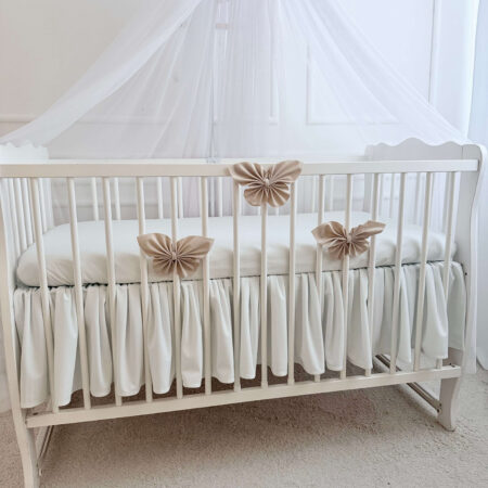 Komplet trzech ozdobnych motylków VELVET beż