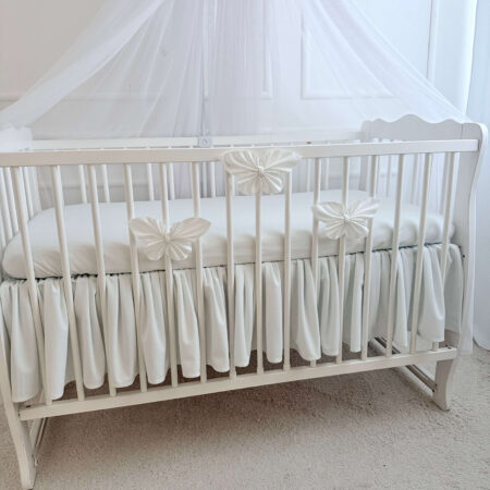 Komplet trzech ozdobnych motylków VELVET biały