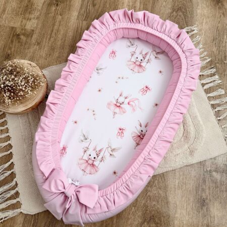 Kokon niemowlęcy z kolekcji SŁODKA KACZUSZKA + VELVET róż