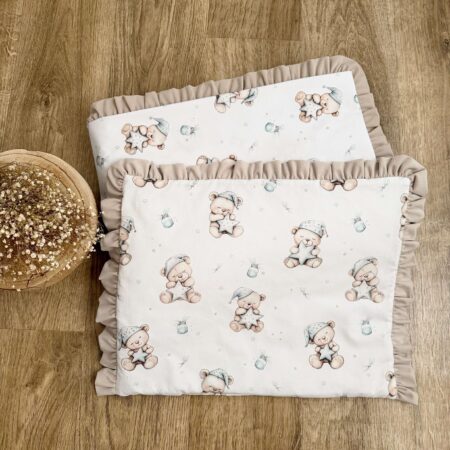 Kołderka + poduszka z wypełnieniem. Kolekcja SŁODKIE SNY + VELVET beż