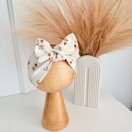 Opaska prążek BABY ROSES biel